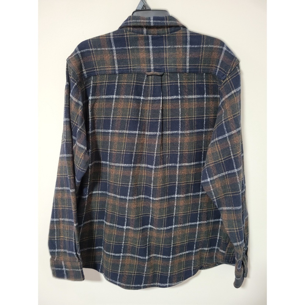 Orvis Classic Plaid Heavyweight Flannel Shacket Shirt XL Blue Green Brown Cotton - Picture 10 of 10